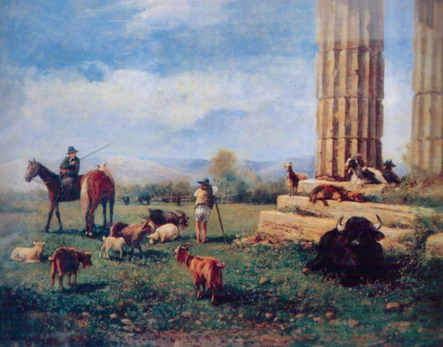 Contadini con armenti a Paestum